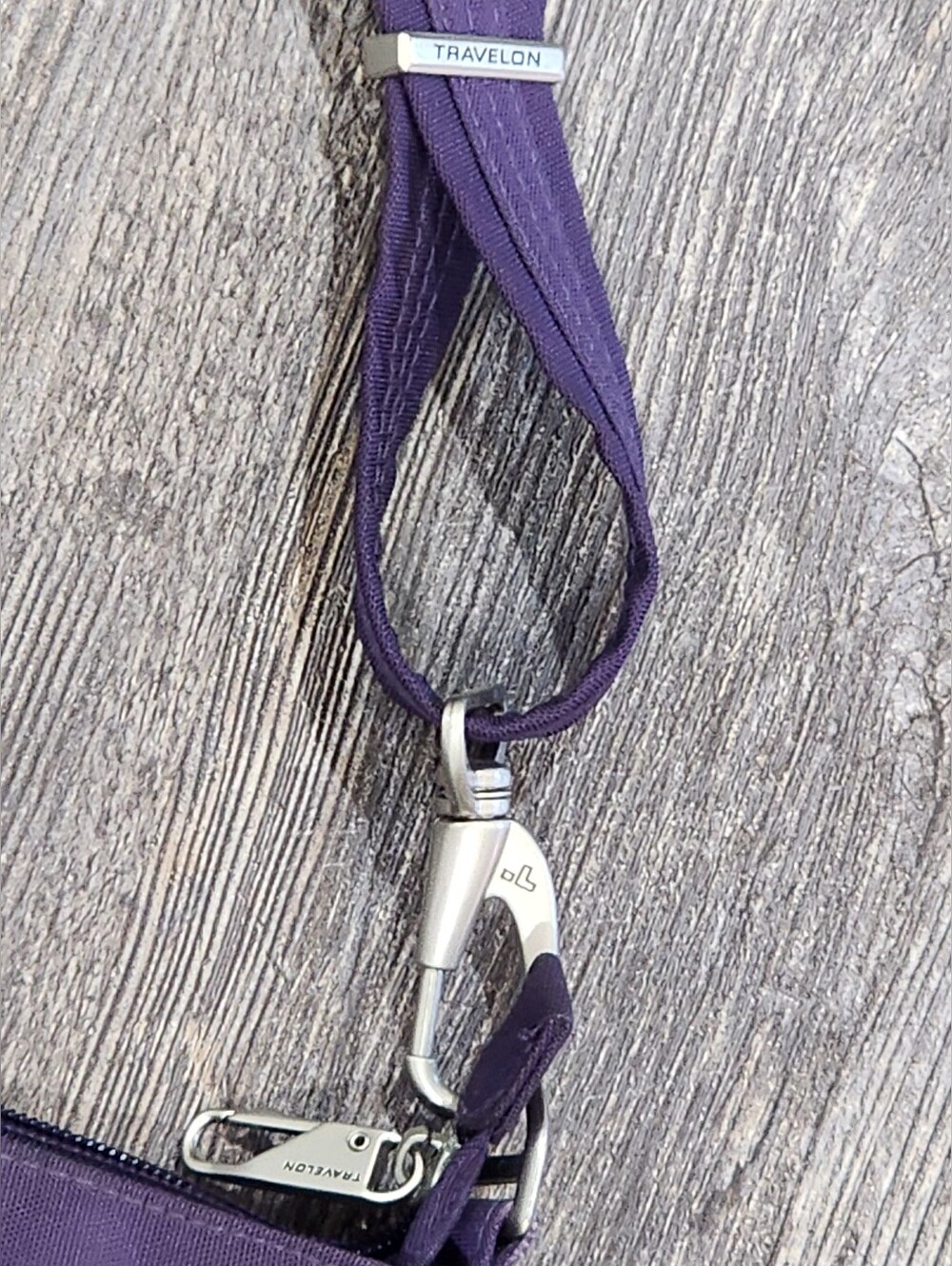 TRAVELON | Anti-Theft Classic North/South Crossbody Shoulder Bag  L| Purple - Picture 7 of 11